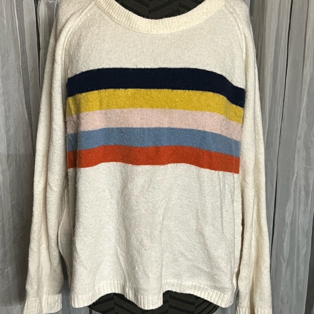 Madewell Retro Striped Super Soft Sweater XL
